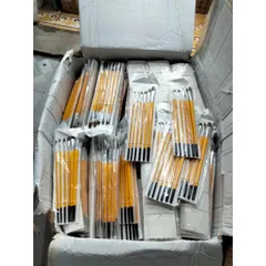 100 vỉ bút lông sói đầu bằng cán vàng, lông dê đầu bằng cán trắng (vỉ 6 chiếc) chuyên dùng vẽ keo dán lá vàng