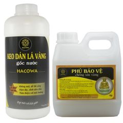 Combo Keo & Phủ Gốc Nước 1kg - Chất Liệu Thấm Hút, Dát Vàng Dễ Dàng, Sử Dụng Với Lá Vàng Công Nghiệp