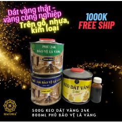 Combo keo dát vàng 24K cho kim loại, gỗ, nhựa - Bộ phủ 2 thành phần tạo hiệu ứng bóng sáng hoàn hảo