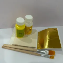Combo dát vàng trải nghiệm gốc nước gồm 50 lá vàng kèm đầy đủ phụ kiện dùng trên hoa quả, thạch cao, xi măng, giấy vẽ, đồ da 424135