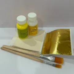 Combo dát vàng trải nghiệm gốc nước gồm 50 lá vàng kèm đầy đủ phụ kiện dùng trên hoa quả, thạch cao, xi măng, giấy vẽ, đồ da 424135