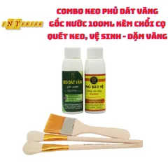 Keo Phủ Dát Vàng Gốc Nước 100ml Kèm Chổi Cọ Vẽ - Sử Dụng Cho Hoa Quả, Thạch Cao, Xi Măng, Giấy Vải, Đồ Da