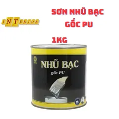 Sơn nhũ bạc gốc PU Hacowa 1Kg - Sản phẩm phủ bóng cho gỗ, kim loại, nhựa, đá, thủy tinh, gốm sứ, đẹp như mạ bạc