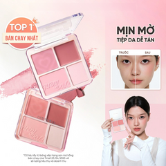 Bảng Phấn Má Hồng Bắt Sáng Judydoll 4 Ô Đa Năng - Phấn Mịn, Trang Điểm Tự Nhiên Kiểu Dáng Nổi Bật