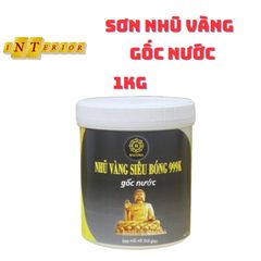 Sơn Nhũ Vàng Siêu Ánh 999K 1Kg - Sơn Gốc Nước Dùng Cho Hoa Quả, Thạch Cao, Xi Măng, Giấy Vải, Đồ Da
