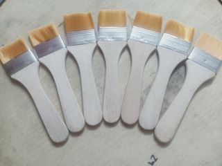 Combo 5 Chổi Vệ Sinh Dặm Vàng - Chổi Sơn Đầu Bút Lông Dày, Cán Gỗ Dễ Cầm cho Trang Trí Nhà Cửa