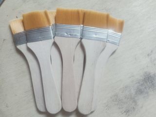 Combo 5 Chổi Vệ Sinh Dặm Vàng - Chổi Sơn Đầu Bút Lông Dày, Cán Gỗ Dễ Cầm cho Trang Trí Nhà Cửa