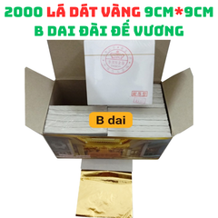 Hộp 2000 lá vàng Đế Vương B dai - Dát vàng trang trí nội thất, đồ thờ, tượng phật, sáng bóng bền màu, dễ thi công