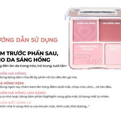 Bảng Phấn Má Hồng Bắt Sáng Judydoll 4 Ô Đa Năng - Trang Điểm Tự Nhiên, Chất Mịn, Bám Màu Tốt, Phù Hợp Nhiều Phong Cách
