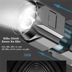 Đèn Pin F15-T Siêu Sáng USB Sạc Được - 3 Chế Độ Ánh Sáng, Chống Va Đập, Dùng Ngoài Trời, Thời Gian Sử Dụng 5.5 Giờ