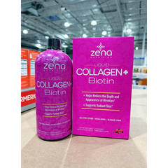 Collagen + Biotin dạng nước Zena Nutrition - Bổ sung sức khỏe cho da, tóc, và móng, Hàng Mỹ, Dễ hấp thụ, Trẻ hóa da.