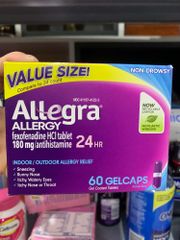 Thuốc Giảm Dị Ứng Allegra Người Lớn 180mg - Hộp 60 Viên, 24 Giờ Hiệu Quả, Giải Quyết Vấn Đề Dị Ứng