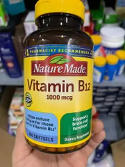 Viên Uống Vitamin B12 Nature Made 1000mg - Hỗ Trợ Hấp Thụ Dinh Dưỡng & Tăng Cường Sức Đề Kháng - Hộp 400 Viên Nhập Khẩu Mỹ