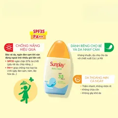 Kem Chống Nắng Sunplay Baby Mild SPF35 PA++ 30g - Sữa Dịu Nhẹ Cho Da Nhạy Cảm và Bé Từ 6 Tháng Tuổi, Chống Nước, Chống UV