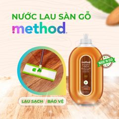 Nước Lau Sàn Gỗ Chuyên Dụng Method Mỹ - Hương Tinh Dầu Hạnh Nhân 739ml - An Toàn, Hiệu Quả Cho Sàn Gỗ, Tiện Dụng Và Thân Thiện Với Môi Trường