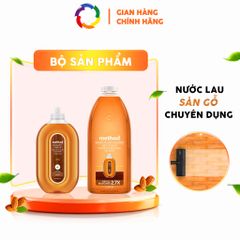 Bộ sản phẩm nước lau sàn gỗ Method (Mỹ) hương Hạnh Nhân - Chai xịt 739ml + Refill 2L an toàn, thân thiện với môi trường, làm sạch hiệu quả.