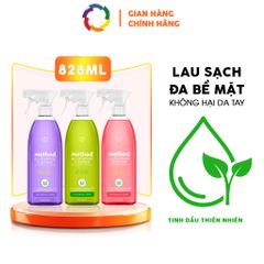 Nước Xịt Đa Năng Method All-Purpose Cleaner - Khử Mùi, Kháng Khuẩn, 828ml - Hương Chanh, Bưởi, Oải Hương - Vệ Sinh Nhà Cửa An Toàn
