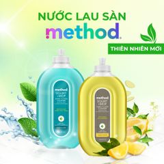 Nước Lau Sàn Đa Năng Method 739ml - Hương Spa Tươi Mát, Giúp Sàn Sáng Bóng, Khử Khuẩn Tự Nhiên, Thích Hợp Cho Sàn Gỗ và Vinyl