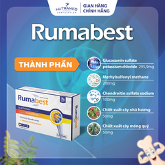 Viên uống Rumabest hỗ trợ xương khớp - Giảm khô cứng, đau mỏi do viêm và thoái hóa khớp - Bổ trợ sức khỏe hiệu quả (30 viên)