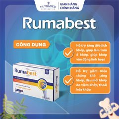 Viên uống Rumabest hỗ trợ xương khớp - Giảm khô cứng, đau mỏi do viêm và thoái hóa khớp - Bổ trợ sức khỏe hiệu quả (30 viên)