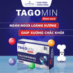 Viên uống hỗ trợ xương Tagomin Bonecare - Ngăn ngừa loãng xương, chắc khỏe xương, bổ sung Canxi & Vitamin D, 30 viên