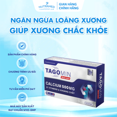 Viên uống hỗ trợ xương Tagomin Bonecare - Ngăn ngừa loãng xương, chắc khỏe xương, bổ sung Canxi & Vitamin D, 30 viên