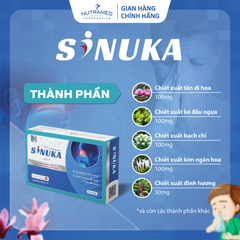 Viên uống Sinuka hỗ trợ giảm đau viêm xoang - Giải pháp hiệu quả cho hắt hơi, sổ mũi - Nutramed (30 viên)