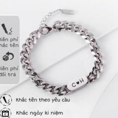 Lắc Tay Khắc Tên Nam Nữ Đôi Unisex - Vòng Tay Tình Nhân Chất Liệu Thép Titan, Quà Tặng Ý Nghĩa Cho Cặp Đôi