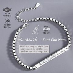 Vòng tay đôi khắc tên cá nhân hóa Titan không gỉ - Quà tặng tình yêu lắc tay unisex cho cặp đôi, hàng có sẵn, giao nhanh 24h