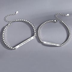 Vòng tay đôi khắc tên cá nhân hóa Titan không gỉ - Quà tặng tình yêu lắc tay unisex cho cặp đôi, hàng có sẵn, giao nhanh 24h