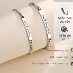 Vòng Tay Cặp Khắc Tên Miễn Phí Minco - Lắc Tay Đôi Nam Nữ Tình Bạn Chất Liệu Thép Titan, Phụ Kiện Ý Nghĩa