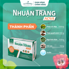 Viên uống Nhuận Tràng Nova hỗ trợ nhuận tràng, giảm táo bón, tăng cường sức khoẻ đường ruột (20 viên)