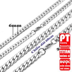 Dây Chuyền Titan Nam Cao Cấp - Không Gỉ, Đẳng Cấp, Phong Cách Mạnh Mẽ, An Toàn Cho Da - Quà Tặng Ý Nghĩa 6mm