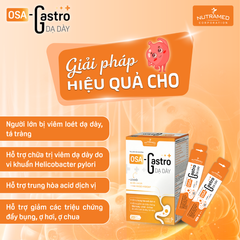 Osa Gastro - Siro Hỗ Trợ Giảm Viêm Loét Dạ Dày, Tá Tràng - Hộp 20 Gói 15ml, Trung Hòa Acid, Giảm Đầy Bụng, Ợ Chua