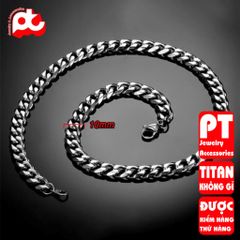 Dây Chuyền Nam Titan Cao Cấp - Thiết Kế Lạc Xéo Đẳng Cấp, Bền Bỉ và An Toàn Cho Da - Phụ Kiện Thời Trang Nam 10mm