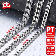 Dây Chuyền Nam Titan Cao Cấp - Thiết Kế Lạc Xéo Đẳng Cấp, Bền Bỉ và An Toàn Cho Da - Phụ Kiện Thời Trang Nam 10mm