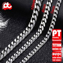 Dây Chuyền Nam Titan Cao Cấp Không Gỉ - Phong Cách Mạnh Mẽ, An Toàn Cho Da, Quà Tặng Ý Nghĩa Cho Phái Mạnh - Trang Sức Thời Trang 7mm