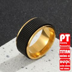 Nhẫn Titan Cao Cấp Nam Nữ Xích Lưới Xoay - Trang Sức Hiphop Đường Phố Unisex, Bền Bỉ và Thời Trang, Giảm Giá 25K
