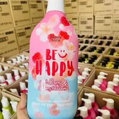 Sữa Tắm Happy Bath Berry & Cherry Blossom 900ml - Làm Sạch, Dưỡng Ẩm, Hương Thơm Dịu Nhẹ cho Da Mềm Mượt