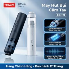 Máy Hút Bụi Cầm Tay Mini TEKYOMI EG-121 - Công Suất 120W, Lực Hút 8000Pa, Thiết Kế Giảm Tiếng Ồn, Đa Năng Cho Gia Đình & Ô Tô