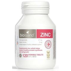 Viên nhai bổ sung Kẽm Zinc BioIsland Úc cho trẻ từ 1 tuổi, tăng cường miễn dịch, 120 viên ngon miệng, hỗ trợ phát triển sức khỏe toàn diện