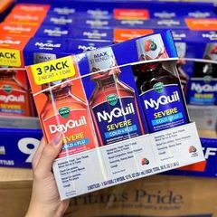 Set 3 Chai Siro Cảm Cúm Vicks Dayquil Nyquil Severe - Giảm Cảm Nhanh, Hỗ Trợ Miễn Dịch, Thoải Mái Ngay Trong Mùa Lạnh