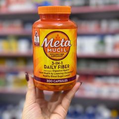 Meta Mucil 3-in-1 Daily Fiber - 100% Hàng Mỹ, men Tiêu Hóa, Tim Mạch và Đường Huyết - 300 Viên Nang Bổ Sung Chất Xơ