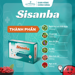 Viên uống hỗ trợ chức năng gan Sisanba Nutramed - Bảo vệ gan, thải độc, 30 viên cho sức khỏe tối ưu