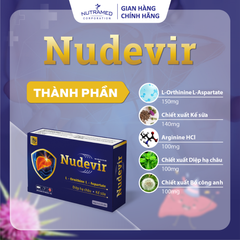 Viên uống Nudevir hỗ trợ chức năng gan khỏe mạnh - Giải độc gan, tăng cường sức khỏe cho người bị viêm gan, xơ gan (30 viên)