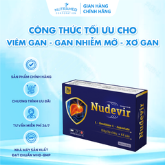 Viên uống Nudevir hỗ trợ chức năng gan khỏe mạnh - Giải độc gan, tăng cường sức khỏe cho người bị viêm gan, xơ gan (30 viên)