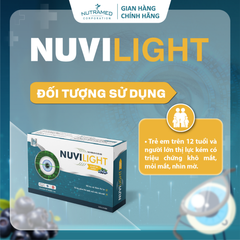 Viên uống Nuvilight hỗ trợ tăng cường thị lực, giảm khô mắt mỏi mắt (Hộp 30 viên)
