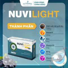 Viên uống Nuvilight hỗ trợ tăng cường thị lực, giảm khô mắt mỏi mắt (Hộp 30 viên)