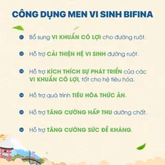Men Vi Sinh Bifina Nhật Bản - 20 Gói Hỗ Trợ Tiêu Hóa, Cân Bằng Hệ Vi Sinh Đường Ruột, Sản Phẩm Chất Lượng Cao Từ Nhật