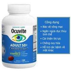 Viên uống bổ mắt Ocuvite Adult 50+ - 150 viên Vitamin E hỗ trợ sức khỏe mắt cho người trên 50 tuổi của Mỹ